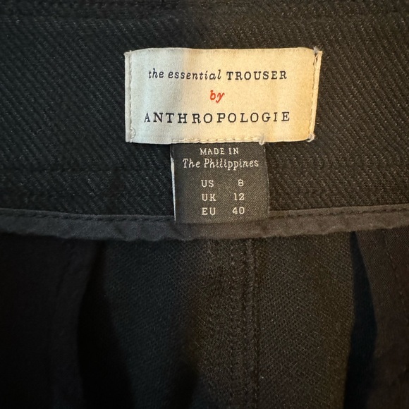 Anthropologie Black Flare Essential Trousers Dress Pants Size 8 - Picture 4 of 4